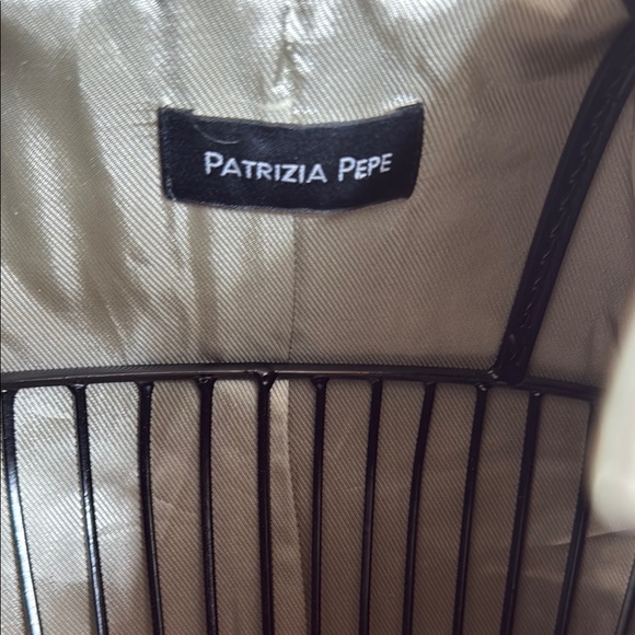 Patrizia Pepe Cream Leather Jacket with Ruffle Details - Picture 3 of 12